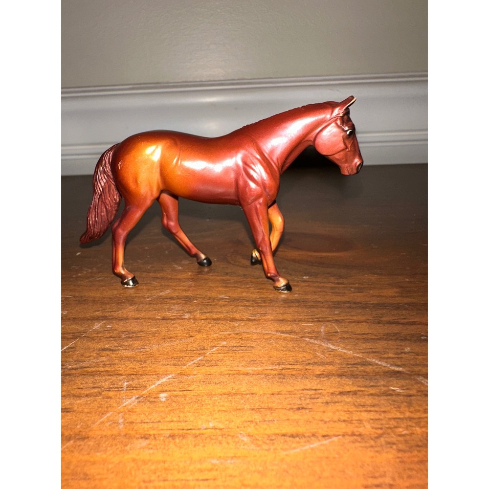 Breyer Stablemates Horse Metallic Copper Chestnut Warmblood Walking Figurine